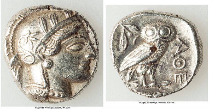 ATTICA. Athens. Ca. 440-404 BC. AR tetradrachm (25mm, 17.16 gm, 3h). AU, marks, ...