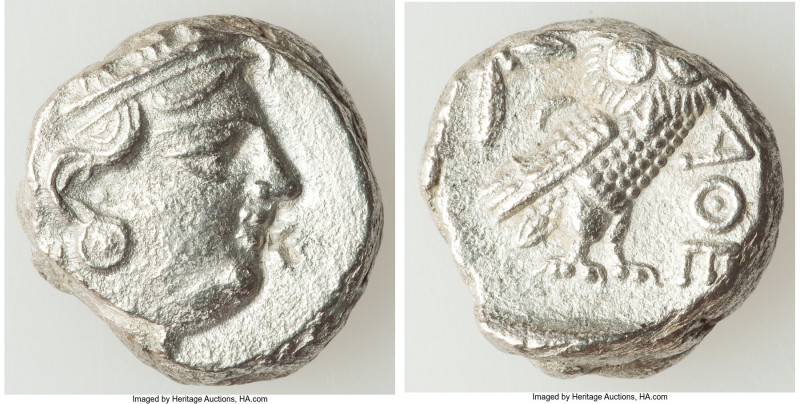ATTICA. Athens. Ca. 393-294 BC. AR tetradrachm (21mm, 16.68 gm, 8h). AU, counter...