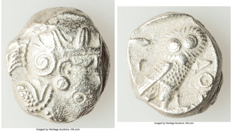 ATTICA. Athens. Ca. 393-294 BC. AR tetradrachm (22mm, 16.63 gm, 7h). XF, porosit...