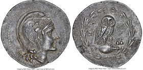 ATTICA. Athens. 2nd-1st centuries BC. AR tetradrachm (31mm, 16.45 gm, 12h). NGC Choice XF 5/5 - 3/5. New Style coinage, ca. 154/3 BC. Head of Athena r...