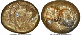 LYDIAN KINGDOM. Alyattes or Walwet (ca. 610-546 BC). EL sixth-stater or hecte (10mm, 2.40 gm). NGC VF 2/5 - 3/5. Uninscribed, Lydo-Milesian standard. ...