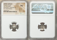 LYCIAN DYNASTS. Mithrapata (ca. 390-360 BC). AR third-stater (14mm, 9h). NGC AU. Uncertain mint. Lion scalp facing / M-I-TH (Lycian), triskeles with v...