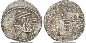 PARTHIAN KINGDOM. Pacorus I (ca. AD 78-120). AR drachm (19mm, 12h). NGC Choice XF. Ecbatana. Bust of Pacorus left with long pointed beard, wearing dou...