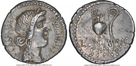 C. Cassius Longinus, Imperator and Assassin of Caesar (44-42 BC). AR denarius (19mm, 3.67 gm, 6h). NGC Choice VF 5/5 - 4/5. Military mint traveling wi...