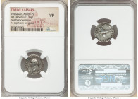 Vespasian (AD 69-79). AR denarius (18mm, 3.35 gm, 6h). NGC VF. Rome, 1 January-24 June AD 79. IMP CAESAR VESPASIANVS AVG, laureate head of Vespasian l...