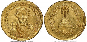 Constans II Pogonatus (AD 641-668). AV solidus (20mm, 4.46 gm, 6h). NGC MS 5/5 - 4/5. Constantinople, 6th officina. d N CONStAN-tINЧS PP AV, bust of C...
