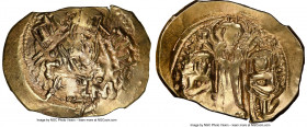 Andronicus II Palaeologus and Michael IX (AD 1294-1320). EL hyperpyron (26mm, 4.03 gm, 5h). NGC MS 3/5 - 4/5. Constantinople, ca. AD 1303-1320. Half-l...