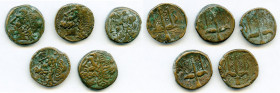 ANCIENT LOTS. Greek. Sicily. Syracuse. Hieron II (ca. 240-215 BC). Lot of five (5) AE litra. Fine-VF. Includes: (5) Head of Poseidon left, wearing tae...