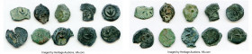 ANCIENT LOTS. Judaea. Ca. 1st centuries BC-AD. Lot of ten (10) AE prutahs. Fine. Includes: Various issuers, dates and themes. Ten (10) coins in lot. S...