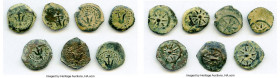 ANCIENT LOTS. Judaea. Hasmoneans. Alexander Jannaeus (103-76 BC). Lot of seven (7) AE prutahs. Fine. Includes: (7) Prutahs from Jerusalem with anchor ...
