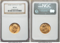 George V gold Sovereign 1918-S MS64 NGC, Sydney mint, KM29. AGW 0.2355 oz. 

HID09801242017

© 2020 Heritage Auctions | All Rights Reserved