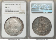 Charles III 8 Reales 1788 PTS-PR AU55 NGC, Potosi mint, KM55. Steel-gray toning. 

HID09801242017

© 2020 Heritage Auctions | All Rights Reserved