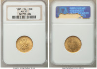 Russian Duchy. Alexander III gold 20 Markkaa 1891-L MS65 NGC, Helsinki mint, KM9.2. 

HID09801242017

© 2020 Heritage Auctions | All Rights Reserv...