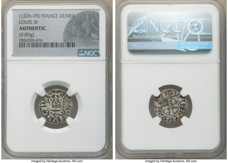 Louis IX 3-Piece Lot of Certified Deniers ND (1226-1270) Authentic NGC, Average ...