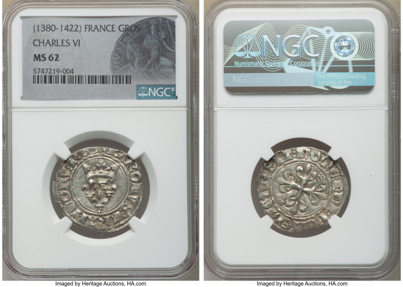 Charles VI Gros ND (1380-1422) MS62 NGC, Dup-387. 

HID09801242017

© 2020 H...