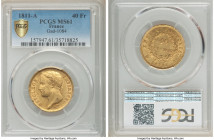 Napoleon gold 40 Francs 1811-A MS61 PCGS, Paris mint, KM696.1, Gad-1084. AGW 0.3734 oz. 

HID09801242017

© 2020 Heritage Auctions | All Rights Re...