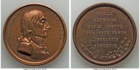 Napoleon bronze Restrike "Treaty of Campo Formio" Medal ND (1797) UNC, Henn-818, Julius-581. 40mm. 26.51gm. Plain edge, stamped "(cornucopia) BRONZE" ...