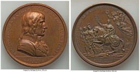 Napoleon bronze Restrike "Treaty of Campo Formio" Medal L'An 6 (1797)-Dated UNC, Hennin-811. 57mm. 80.87gm. Plain edge, stamped "(cornucopia) BRONZE" ...