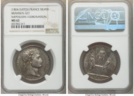 Napoleon silver "Coronation" Medal L'An XIII (1804)-Dated MS62 NGC, Bram-327. 33mm. By Andrieu. NAPOLEON EMPEREUR His laureate head right, below DENON...