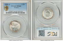 Republic Franc 1888-A MS66 PCGS, Paris mint, KM822.1. Lightly toned in turquoise, read and gold. 

HID09801242017

© 2020 Heritage Auctions | All ...