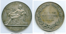 "Chamber of Commerce and Industry Marseille" silver Award Medal 1966 AU, 74mm. 197.8gm. By Domard. CHAMBRE DE COMMERCE ET D' INDUSTRIE DE MARSEILLE Me...