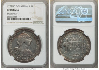 Charles III 8 Reales 1779 NG-P XF Details (Polished) NGC, Nueva Guatemala mint, KM36.2. Dove gray toning with blue and red peripheral. 

HID09801242...