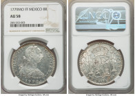 Charles III 8 Reales 1779 Mo-FF AU58 NGC, Mexico City mint, KM106.2. Exceptional eye appeal with minimal rub on portrait, generous luster and lightly ...