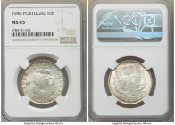 Republic 10 Escudos 1940 MS65 NGC, KM582. Pearl gray toning. 

HID09801242017

© 2020 Heritage Auctions | All Rights Reserved