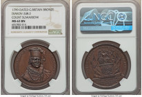 Paul I bronze "Count Suwarrow & the Defeat of the French" Medal 1799 MS63 Brown NGC, Essling-802, Diakov-248.2 (R2). FD MARSHAL COUNT SUWARROW / COMMA...
