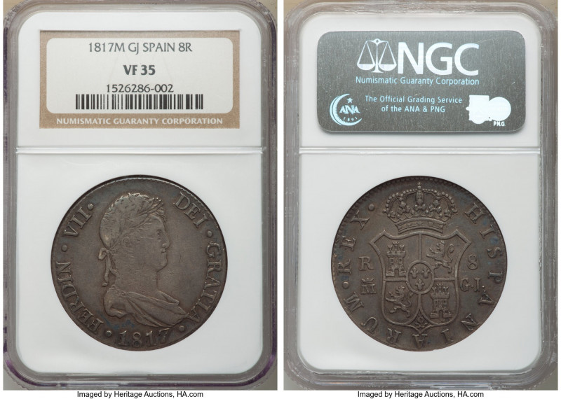 Ferdinand VII 8 Reales 1817 M-GJ VF35 NGC, Madrid mint, KM466.3.

HID098012420...