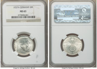 Pair of Certified Assorted Issues NGC, 1) Germany: Third Reich 2 Mark 1937-A - MS63, Berlin mint, KM93 2) Japan: Meiji 10 Sen Year 9 (1876) - MS64, KM...