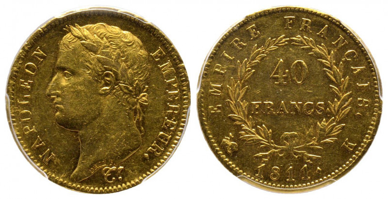 France. Premier Empire 1804-1814
40 Francs, Bordeaux, 1811 K, AU 12.88 g.
Ref : ...