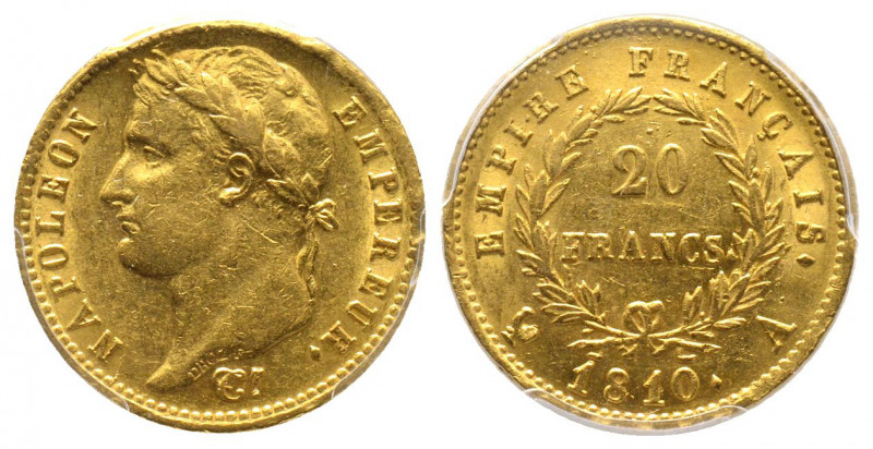 France. Premier Empire 1804-1814
20 Francs, Paris 1810 A, grand coq, AU 6.45 g. ...