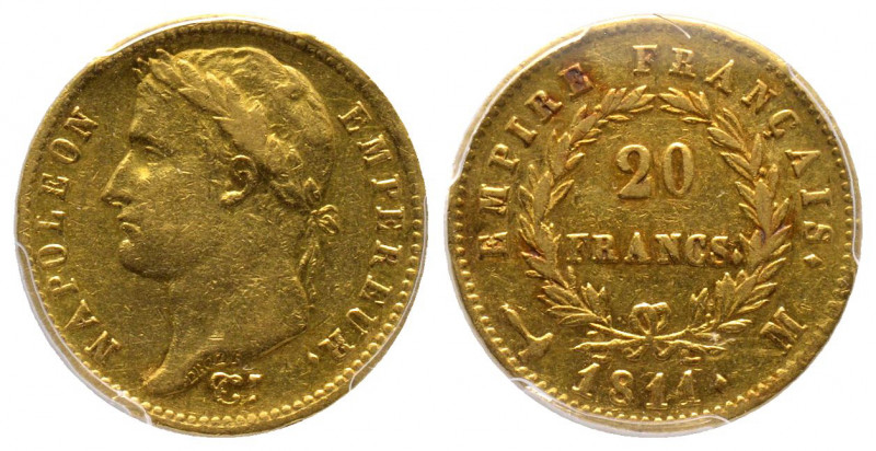 France. Premier Empire 1804-1814
20 Francs, Toulouse, 1811 M, AU 6.45 g.
Ref : G...