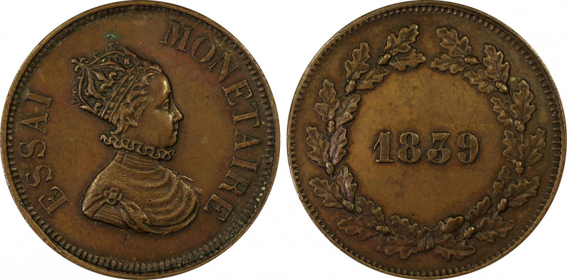 France. Louis Philippe Ier, Essai de 10 centimes effigie de Louis XIII, Paris, 1...