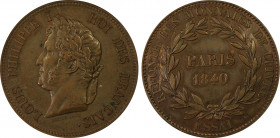 France. Louis Philippe Ier, Essai de 1 decime, Paris, 1840, Cu 10.3 g.
Ref : Maz.1144
Conservation : PCGS SP 62 BN
