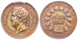 France. Louis Philippe Ier, Essai de 5 centimes, Paris, 1840, Cu 
Ref : Maz.1146
Conservation : PCGS SP 63 RB