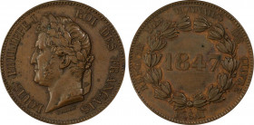 France. Louis Philippe Ier, Essai de 5 centimes, Paris, 1847, AE 7.34 g.
Ref : Maz.1151 (R1)
Conservation : PCGS SP 62 BN