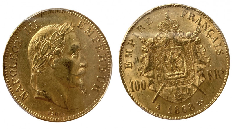 France. Second Empire 1852-1870
100 Francs, Paris, 1868, AU 32.25 g.
Ref : G.113...