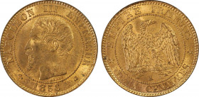 France. Second Empire 1852-1870
2 centimes, Bordeaux, 1856 K, Cu 2 g.
Ref : G.103
Conservation : PCGS MS 64 RD