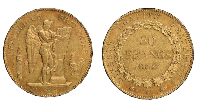 France. IIIe République 1870-1940
50 Francs, Paris, 1878, AU 16.12 g.
Ref : G. 1...