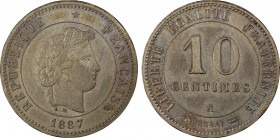 France. IIIe République, Essai de 10 centimes Merley flan à 18 pans, Paris, 1887, Ni 3.5 g.
Ref : GEM 27.5, Gadoury (1989) 269, Maz.2261 (R2)
Conserva...