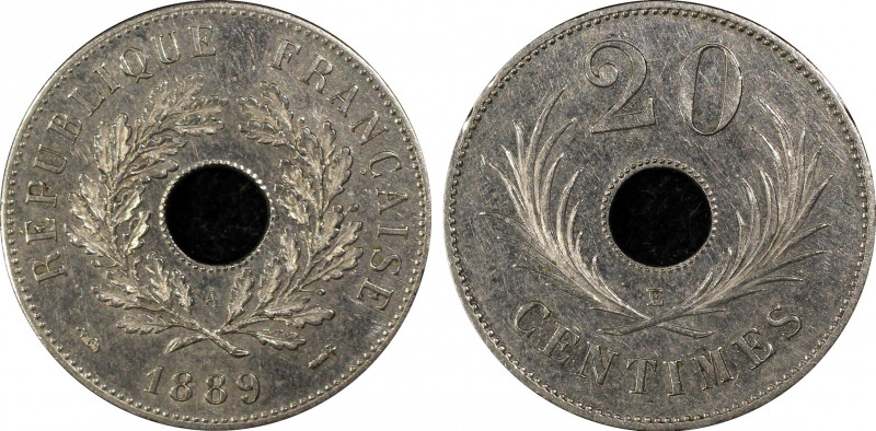 France. IIIe République, Essai de 20 centimes, Paris, 1889 A, Ni 2.5 g.
Ref : Ga...