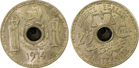 France. IIIe République, Essai de 25 centimes Becker, grand module, Paris, 1914, Ni 5 g. 
Ref : GEM 67.5, Gadoury (1989) 369, Maz. 2154 (R2)
Conservat...