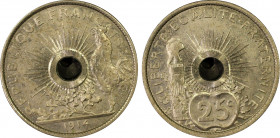 France. IIIe République, Essai de 25 centimes par Pillet, grand module, Paris, 1914, Ni 5 g. 
Ref : GEM 73.7, Gadoury (1989) 376, Maz. 2156 (R2)
Conse...