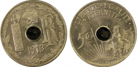 France. IIIème République, essai de 5 centimes par Pillet, Paris, 1913, Ni 3 g.
Ref : Maz. 2211.
Conservation : PCGS SP 66