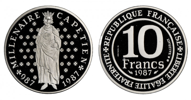 France. Cinquième République 1959 à nos jours
Piéfort en argent de 10 Francs Mil...