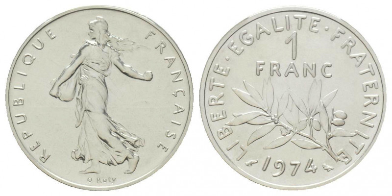 France. Cinquième République 1959 à nos jours
Piefort en argent de 1 Franc Semeu...