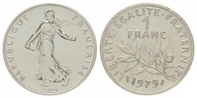 France. Cinquième République 1959 à nos jours
Piefort de 1 Franc Semeuse, 1979, Ni 13.7 g. 
Ref : GEM 104.P1
Conservation : PCGS SP 67
