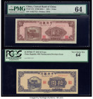 China Central Bank of China 1; 10 Yuan 1945 Pick 375; 377 Two Examples PMG Choice Uncirculated 64; PCGS Very Choice New 64. 

HID09801242017

© 2020 H...